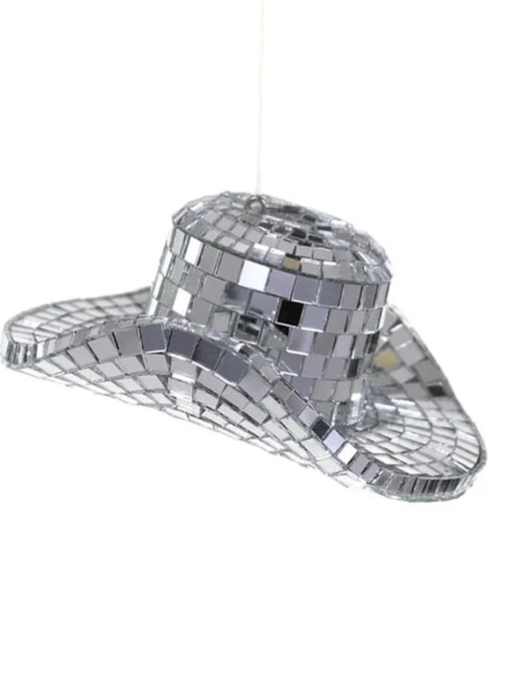 Cody Foster Co Disco-Inspired Cowboy Hat Holiday Silver Ornament New with Tags